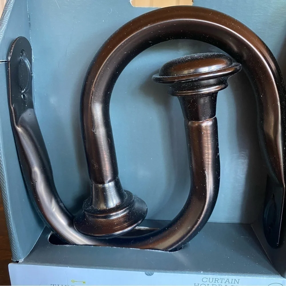 Threshold curtain hold backs oil rubbed bronze finish NWT in box